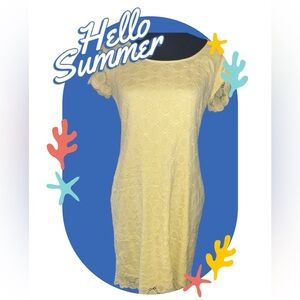 Ronni Nicole Yellow Flutter Sleeve Sheath Dress
